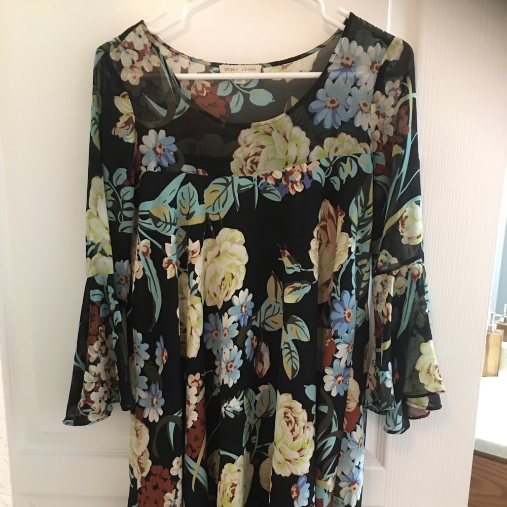 Paper Crown Bell Sleeve Dress